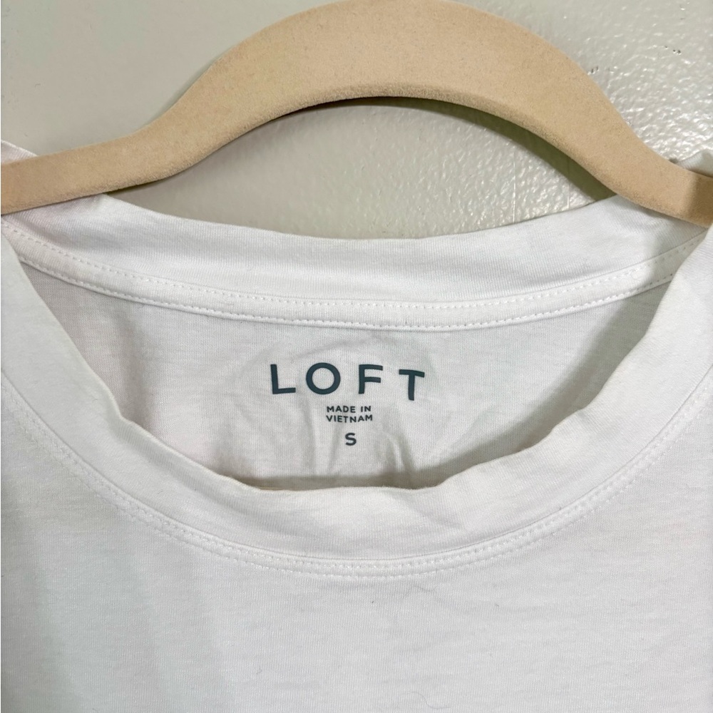 Loft Knit Tee with eyelet lace puff sleeves White - Picture 3 of 5
